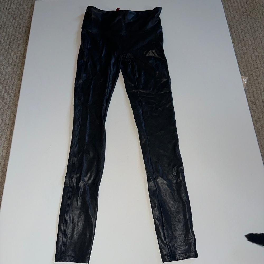 Black leather leggings